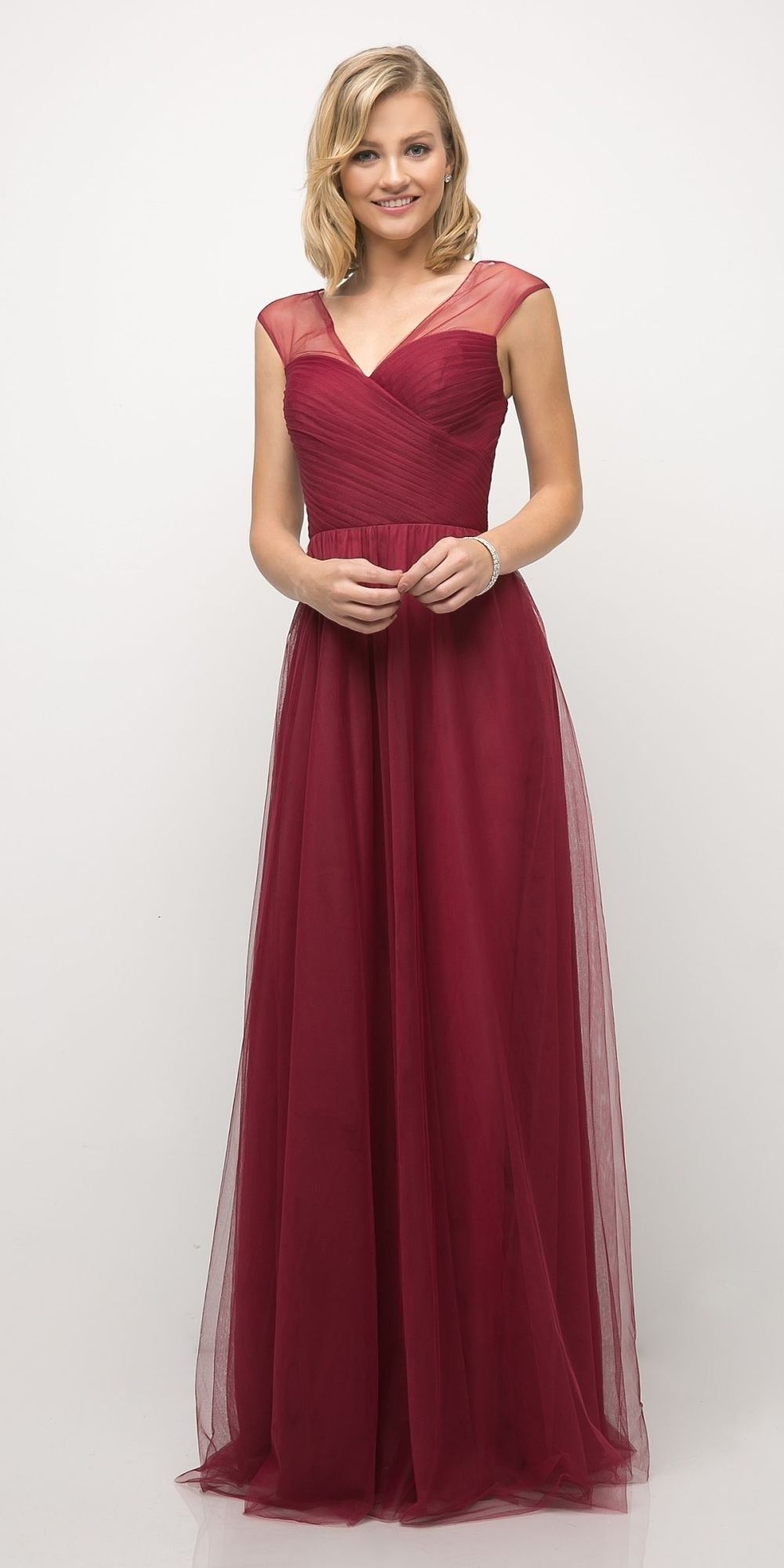 Ladivine ET320 Illusion V-Neck and Back Long Formal Dress Sleeveless by DiscountDressShop