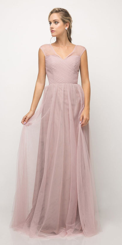 Ladivine ET320 Illusion V-Neck and Back Long Formal Dress Sleeveless by DiscountDressShop