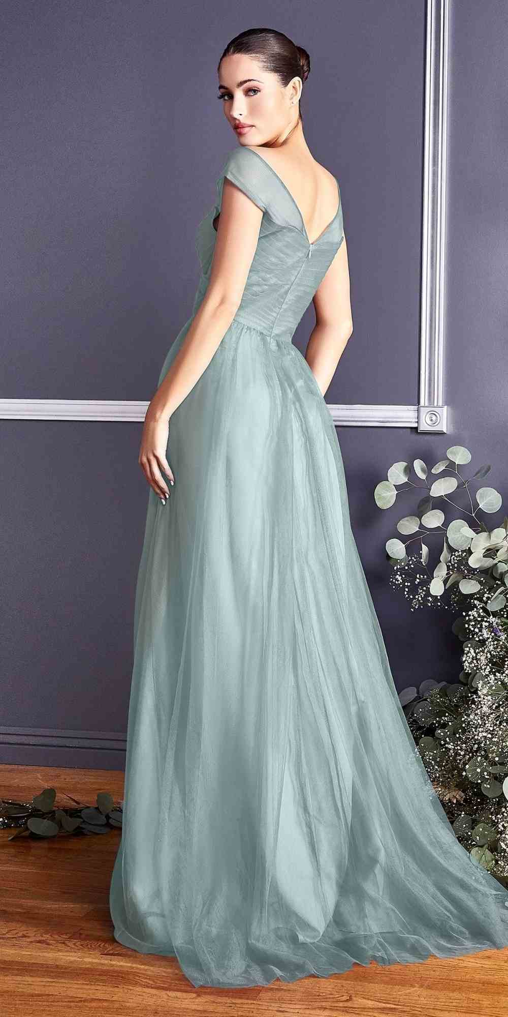 Ladivine ET320 Illusion V-Neck and Back Long Formal Dress Sleeveless by DiscountDressShop