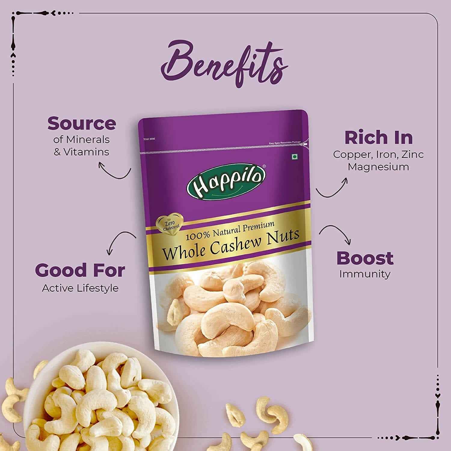 Happilo Premium Dry Fruit Combo (Almond, Cashews, Pistachios &amp; Inshell Walnuts)