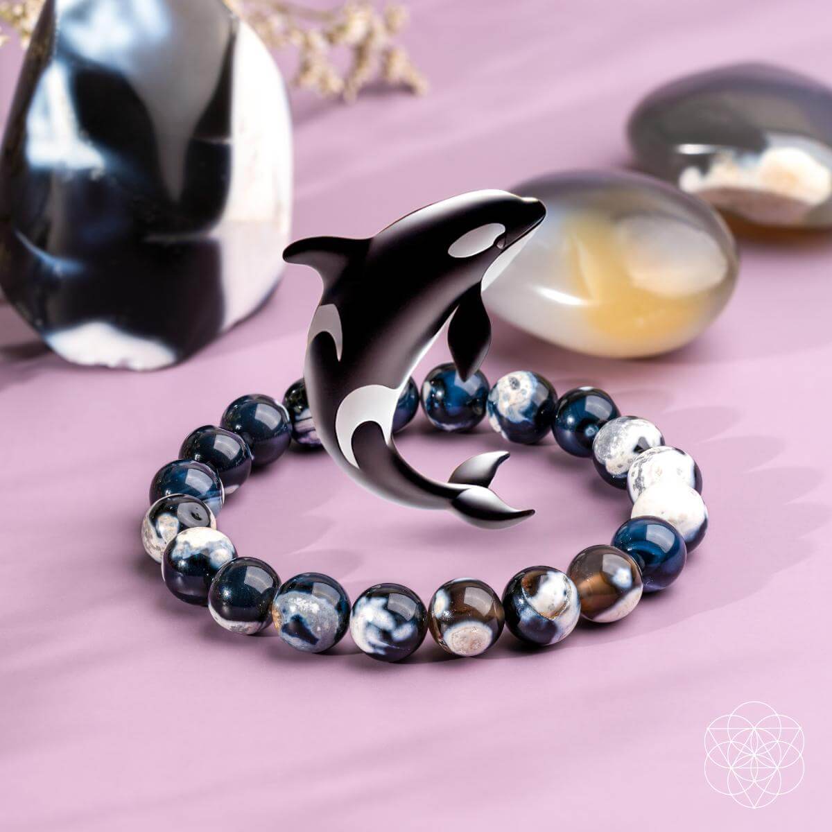Exotic Orca Agate Bracelet Of Deep Healing - DestGlow