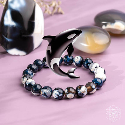 Exotic Orca Agate Bracelet Of Deep Healing - DestGlow
