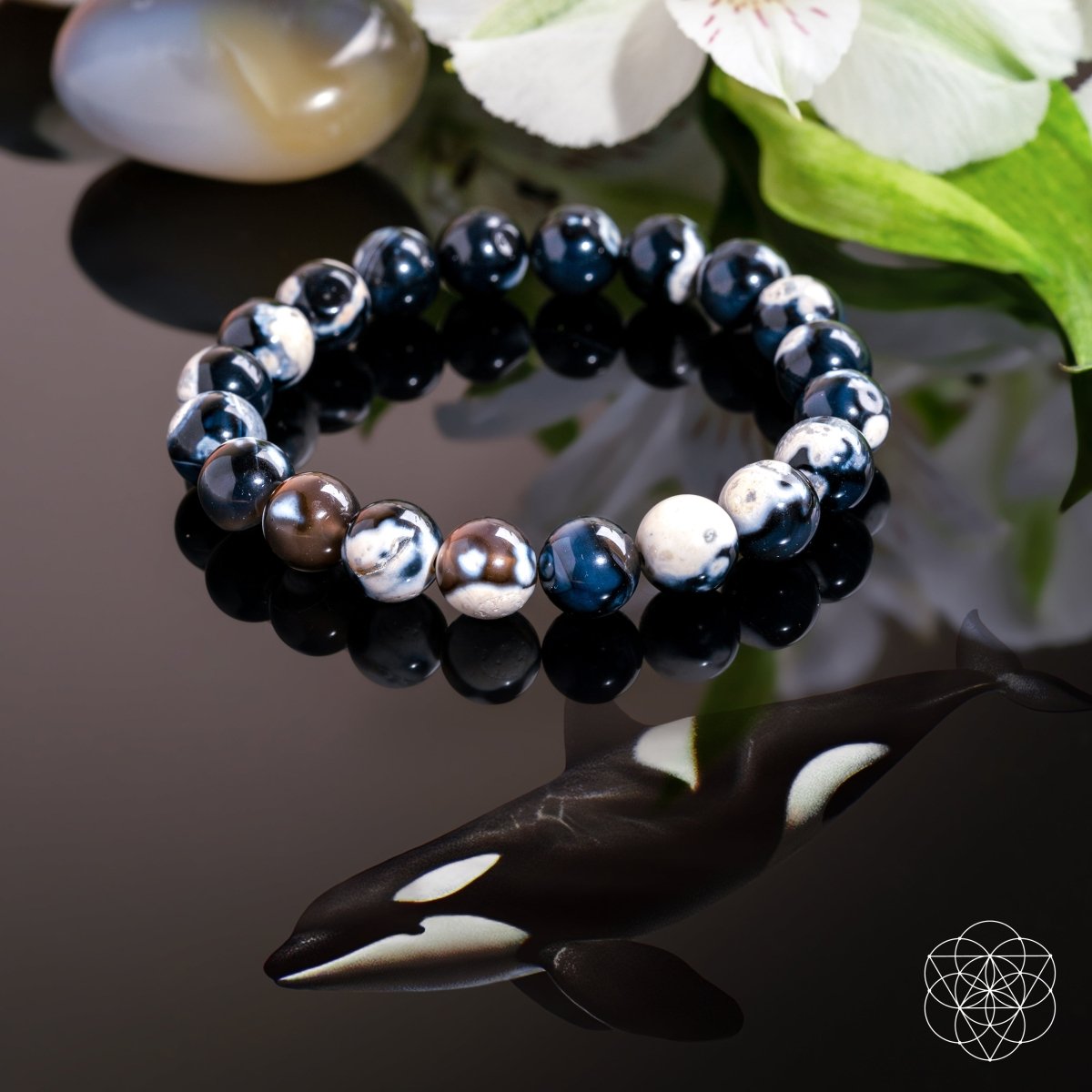 Exotic Orca Agate Bracelet Of Deep Healing - DestGlow