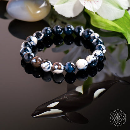 Exotic Orca Agate Bracelet Of Deep Healing - DestGlow