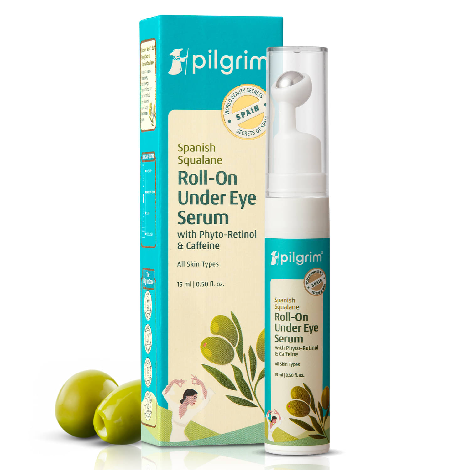 Pilgrim Roll-on Under Eye Cream Massage Roller To Reduce Dark Circles, Puffiness, and Fine Lines