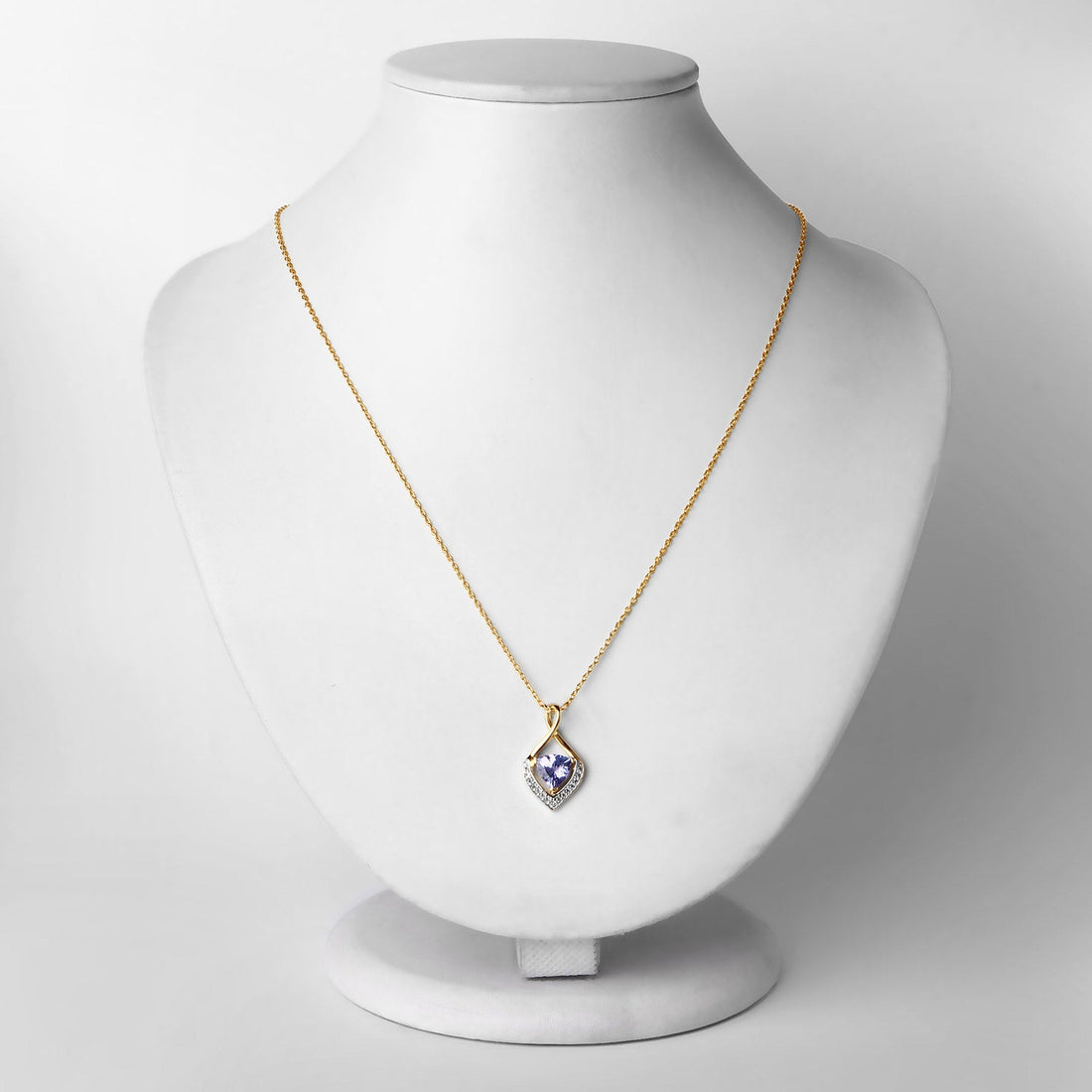 0.96 Carat Genuine Tanzanite and White Topaz .925 Sterling Silver Pendant by Bids.com