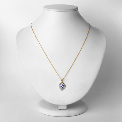 0.96 Carat Genuine Tanzanite and White Topaz .925 Sterling Silver Pendant by Bids.com