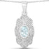 0.48 Carat Genuine Aquamarine and White Topaz .925 Sterling Silver Pendant by Bids.com