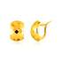 14k Yellow Gold Geometric Texture Earrings by Bids.com