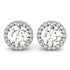 14k White Gold Round Prong Halo Style Earrings (1 cttw) by Bids.com