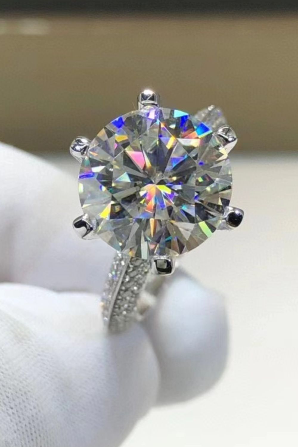 5 Carat Brilliant Round Cut Sparkala™ 6-Prong Ring (Platinum Over Pure Sterling Silver) by Sparkala