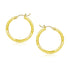 14k Yellow Gold Diamond Cut Hoop Earrings (20mm)  DestGlow