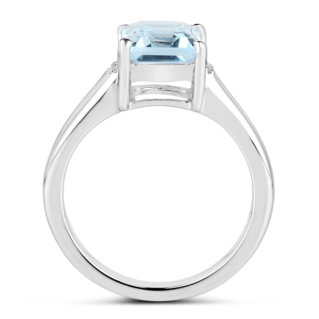 2.64 Carat Genuine Blue Topaz and White Topaz .925 Sterling Silver Ring by Bids.com