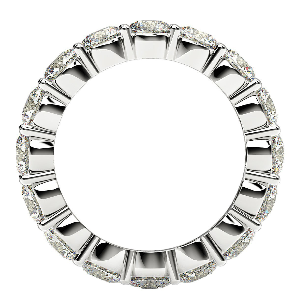 Round Cut Lab Grown Diamond Eternity Ring in 14k White Gold (4 cttw FG/VS2) by Bids.com