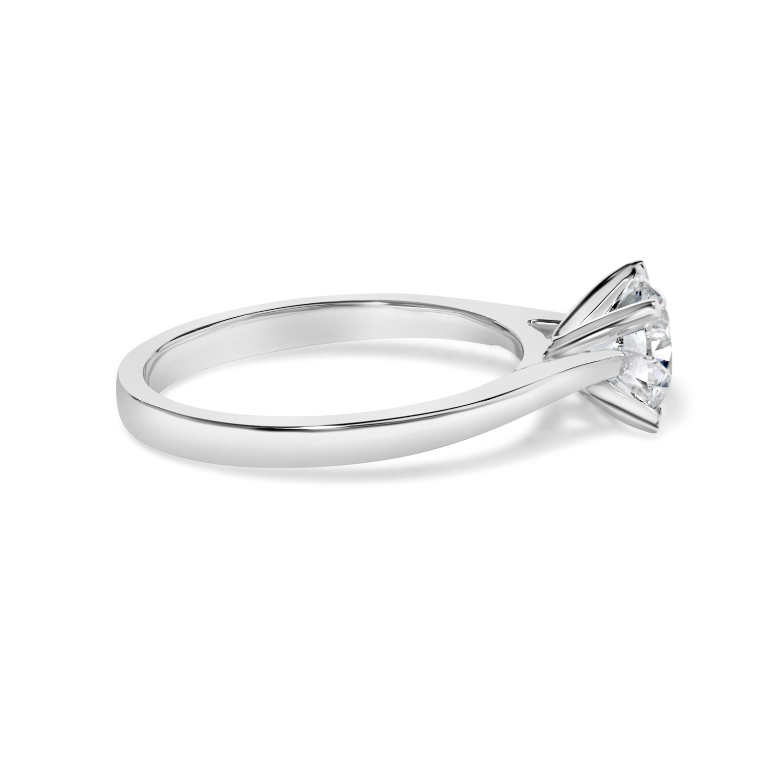 14K White Gold 1.0 Cttw Round Lab Grown Diamond Eagle Claw 4-Prong Set Solitaire Engagement Ring (F-G Color, VS2-SI1 Clarity) - Ring Size 7 by Bids.com