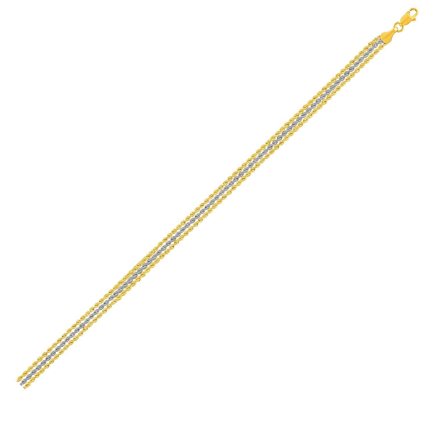 Triple Strand Rope Chain Bracelet in 10k Two Tone Gold by Bids.com