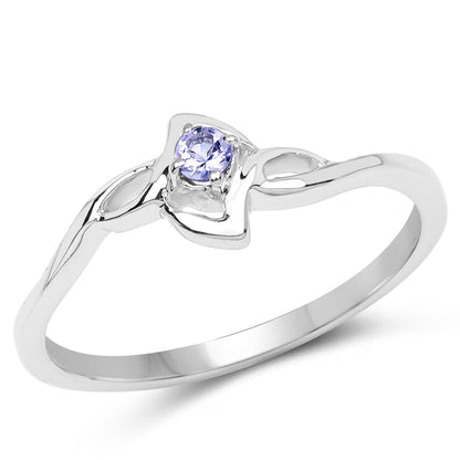 0.07 Carat Genuine Tanzanite .925 Sterling Silver Ring  DestGlow
