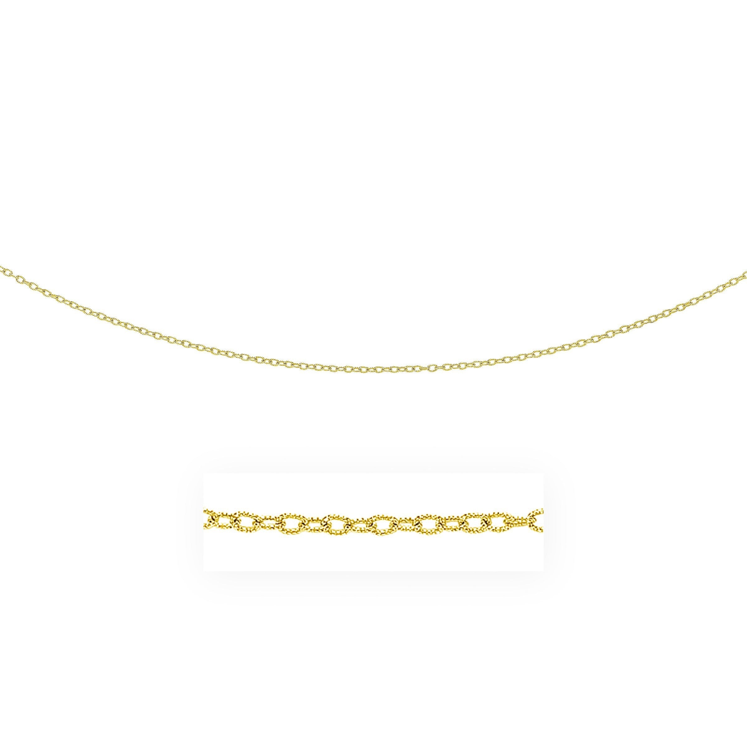 2.5mm 14k Yellow Gold Pendant Chain with Textured Links by Bids.com