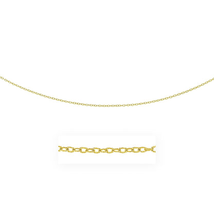 2.5mm 14k Yellow Gold Pendant Chain with Textured Links by Bids.com