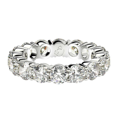Round Cut Lab Grown Diamond Eternity Ring in 14k White Gold (4 cttw FG/VS2) by Bids.com