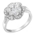 14K White Gold Floral Cluster Diamond Ring (1.0 Cttw, H-I Color, SI2-I1 Clarity) - Size 6 