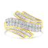 10K Yellow Gold 1.0 Cttw Round & Baguette Cut Diamond 64 Stone Bypass Style Channel Set Modern Statement Ring (H-I Color, SI1-SI2 Clarity) - Size 6 by Bids.com