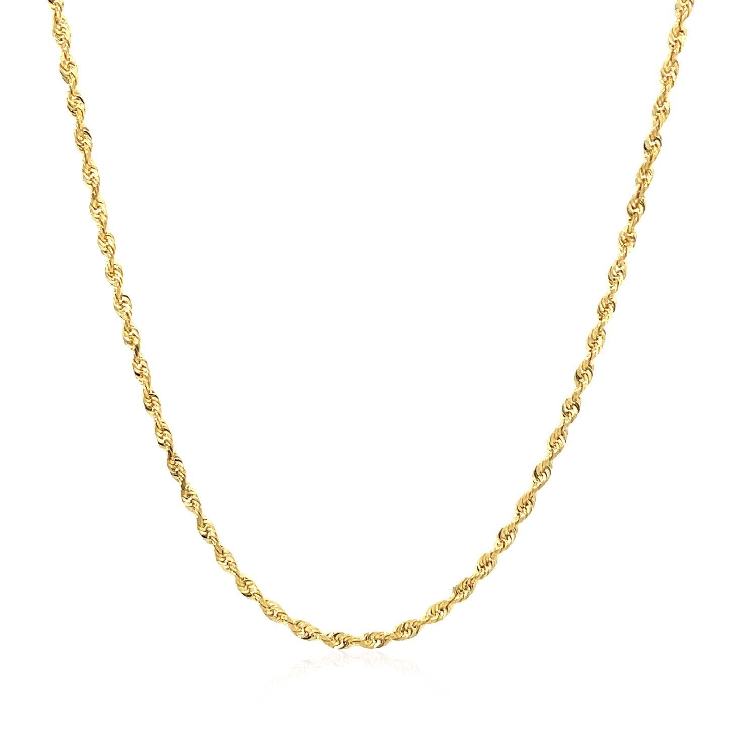 14k Yellow Gold Solid Diamond Cut Rope Chain (1.60 mm) by Bids.com