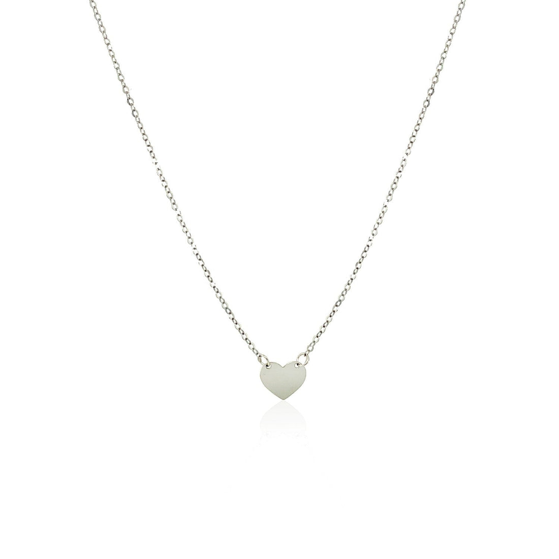 14k White Gold Polished Mini Heart Necklace by Bids.com