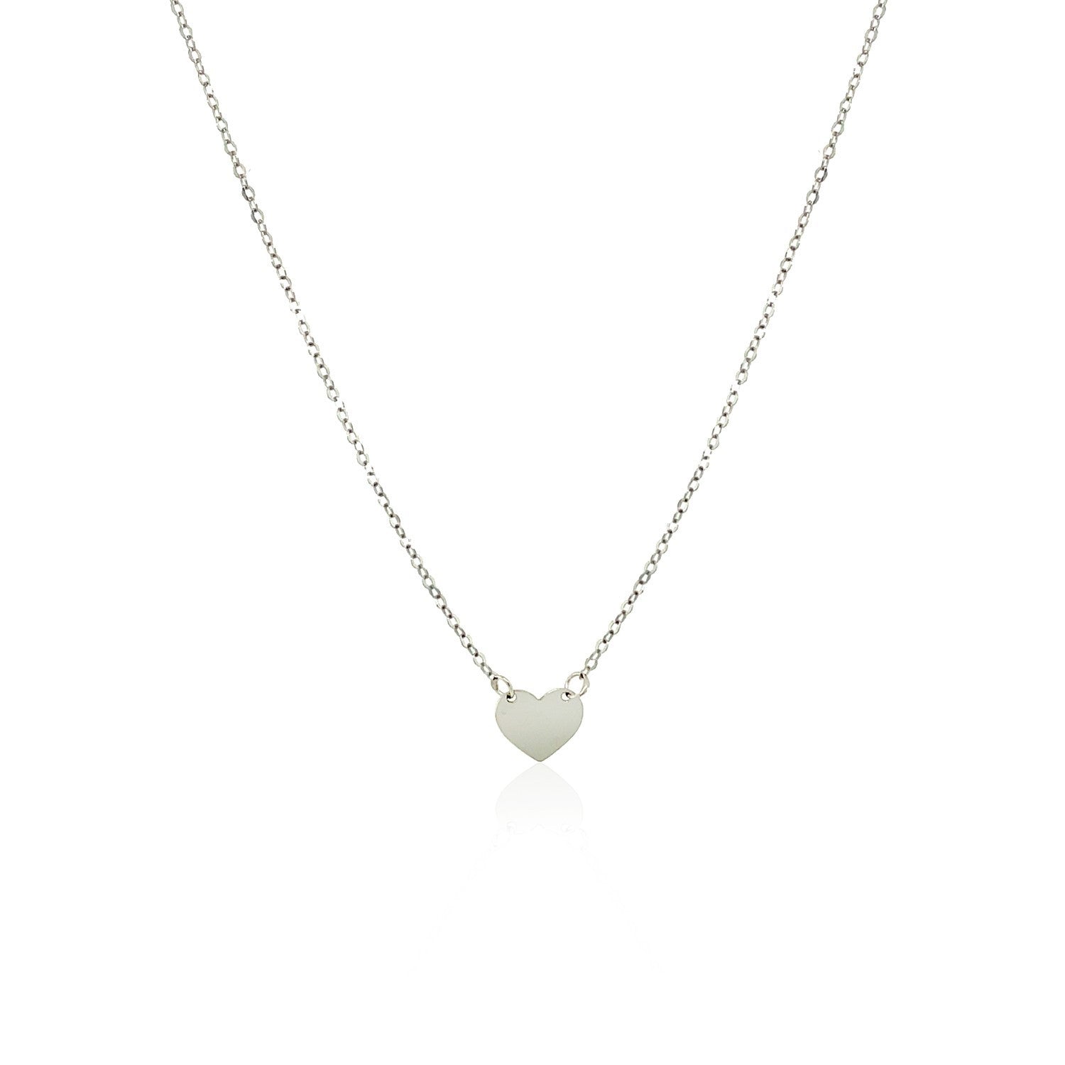 14k White Gold Polished Mini Heart Necklace by Bids.com