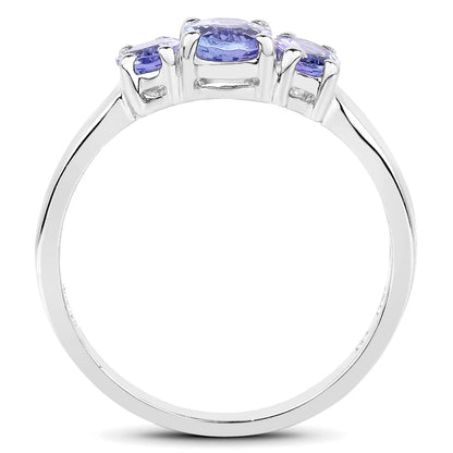 1.41 Carat Genuine Tanzanite .925 Sterling Silver Ring  DestGlow