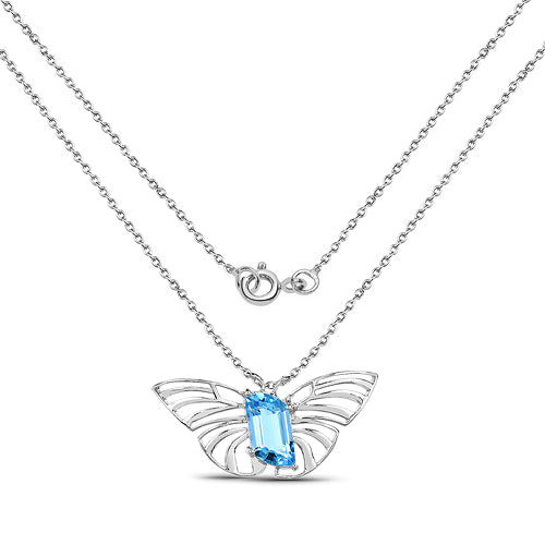10.62 Carat Genuine Swiss Blue Topaz .925 Sterling Silver Pendant by Bids.com