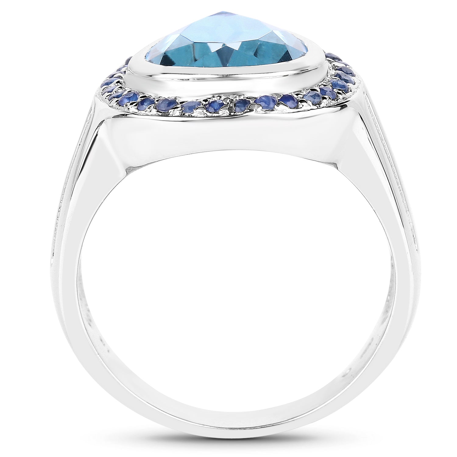 5.42 Carat Genuine Blue Topaz and Blue Sapphire .925 Sterling Silver Ring by Bids.com