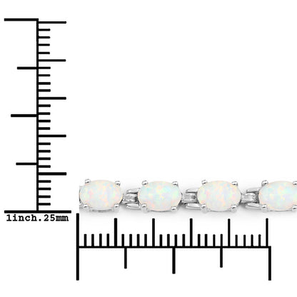 3.50 Carat Genuine Created Opal .925 Sterling Silver Bracelet by Bids.com