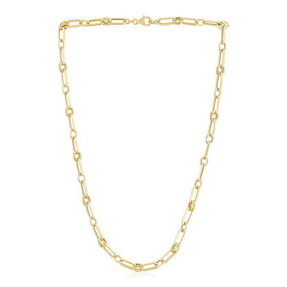 14k Yellow Gold High Polish Paperclip Rondel Link Chain by Bids.com