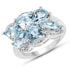 4.34 Carat Genuine Blue Topaz .925 Sterling Silver Ring  DestGlow