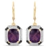 5.56 Carat Genuine Amethyst, Black Diamond and White Topaz .925 Sterling Silver Earrings  DestGlow