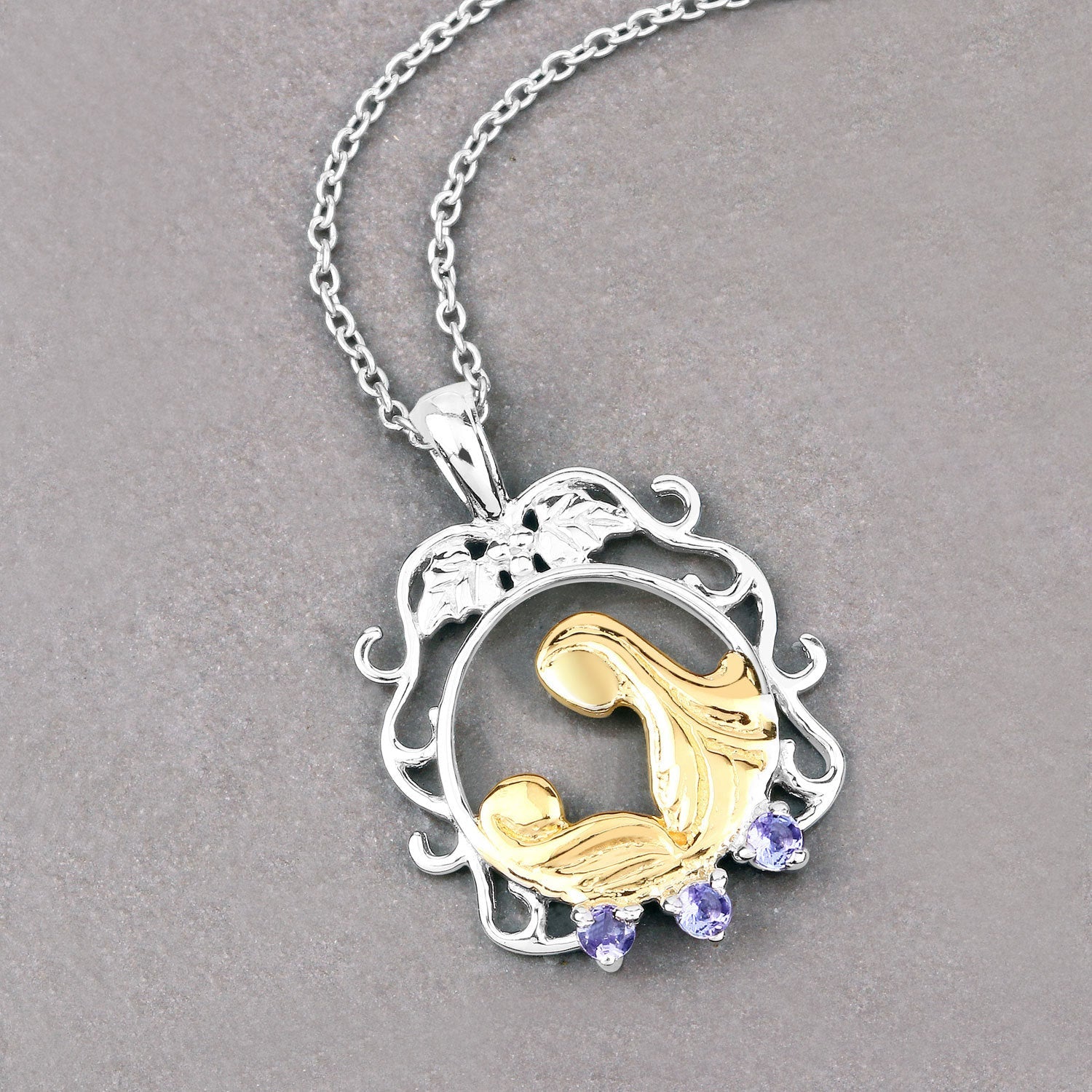 0.11 Carat Genuine Tanzanite .925 Sterling Silver Pendant by Bids.com