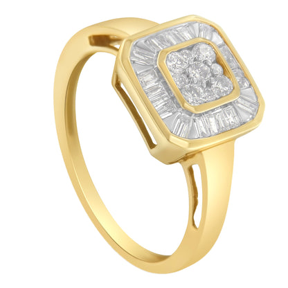 10K Yellow Gold Diamond Cocktail Ring (1/2 Cttw, I-J Color, SI2-I1 Clarity) - Size 6 by Bids.com