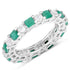 2.86 Carat Genuine Emerald and White Topaz .925 Sterling Silver Ring  DestGlow