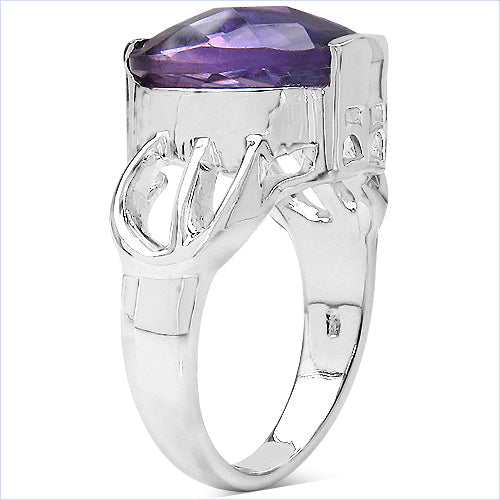 6.50 Carat Genuine Amethyst .925 Sterling Silver Ring by Bids.com