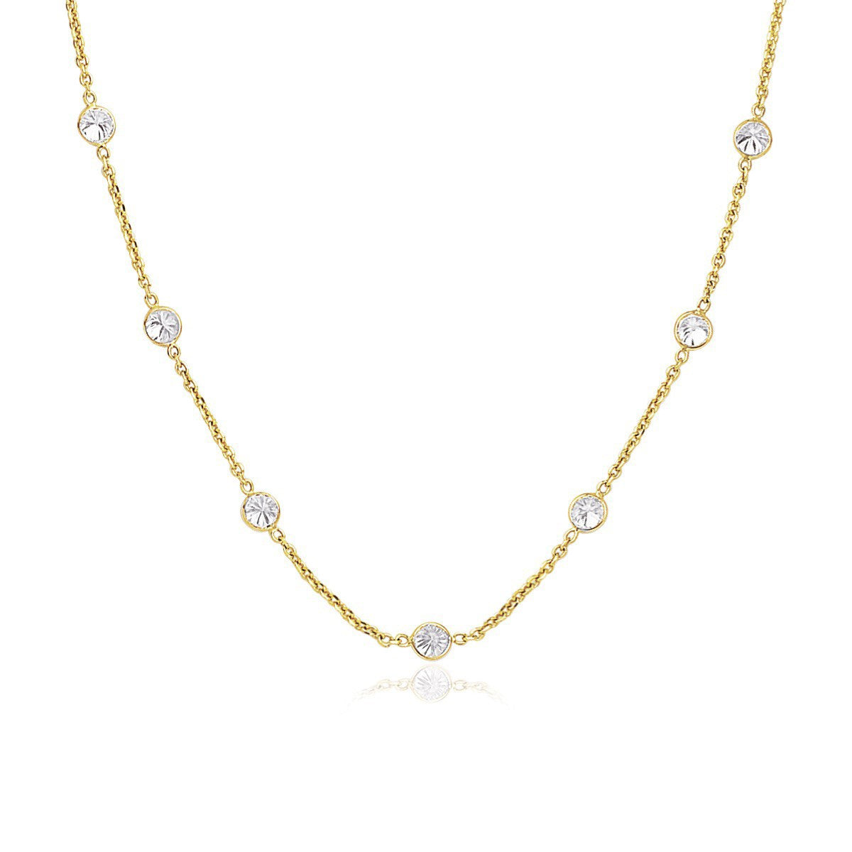 14k Yellow Gold CZ By the Yard Long Links by Bids.com