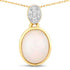 1.648 Carat Genuine Ethiopian Opal and White Diamond 10K Yellow Gold Pendant  DestGlow