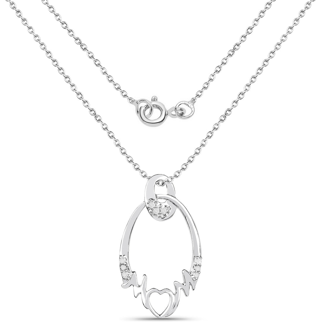 0.14 Carat Genuine White Diamond .925 Sterling Silver Pendant by Bids.com