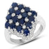 3.48 Carat Genuine Blue Sapphire and White Zircon .925 Sterling Silver Ring by Bids.com