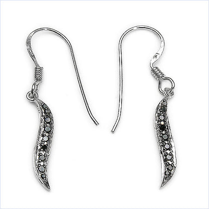 0.16 Carat Genuine Black Diamond .925 Sterling Silver Earrings by Bids.com