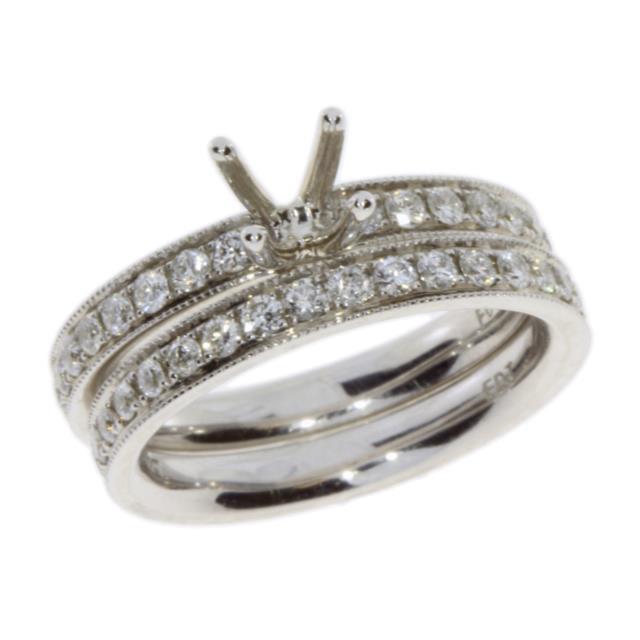 Diamond Semi Mount Engagement Ring 14KT White Gold by Bids.com