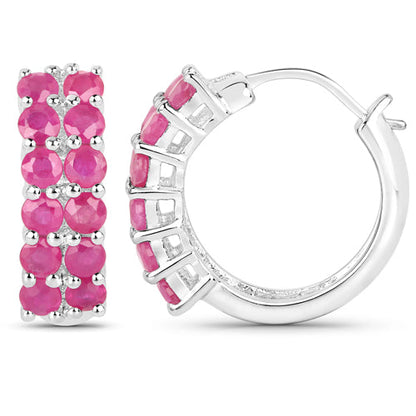 3.12 Carat Genuine Ruby .925 Sterling Silver Earrings by Bids.com