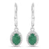 1.72 Carat Genuine Emerald and White Topaz .925 Sterling Silver Earrings  DestGlow