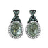 2.55 Carat Genuine Green Amethyst, Green Diamond & White Diamond .925 Sterling Silver Earrings by Bids.com