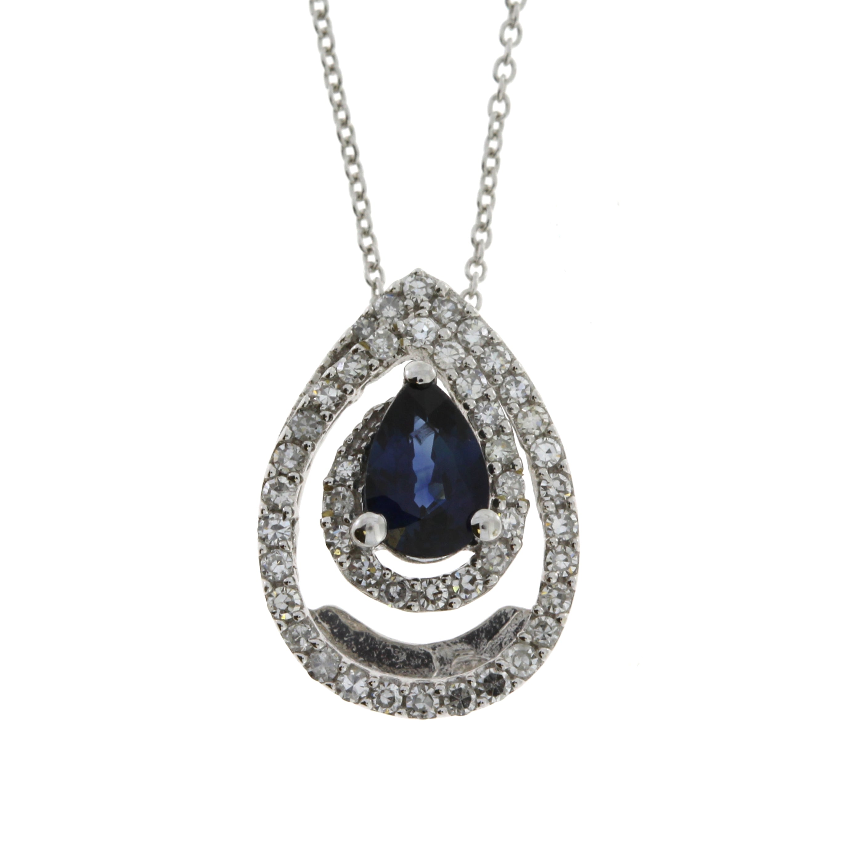 .75ct Sapphire Diamond Fashion Pendants 14KT White Gold by Bids.com